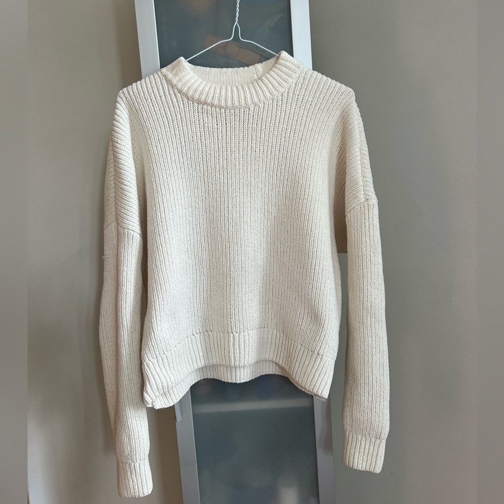 Chunky cream knit sweater